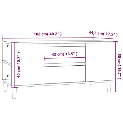 TV Cabinet Grey Sonoma 102x44,5x50 cm Engineered Wood