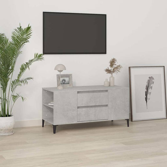 TV Cabinet Concrete Grey 102x44,5x50 cm Engineered Wood