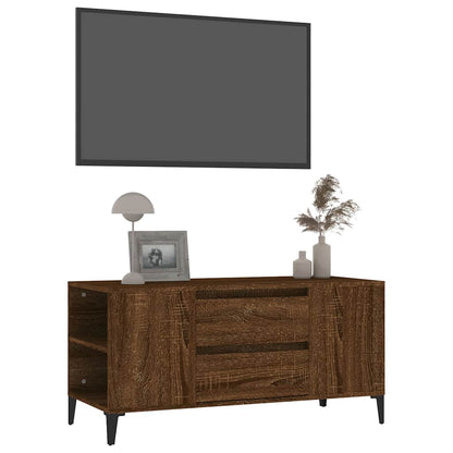 TV Cabinet Brown Oak 102x44,5x50 cm Engineered Wood