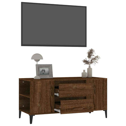 TV Cabinet Brown Oak 102x44,5x50 cm Engineered Wood
