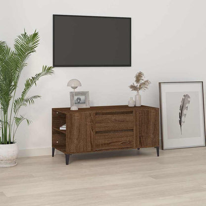 TV Cabinet Brown Oak 102x44,5x50 cm Engineered Wood