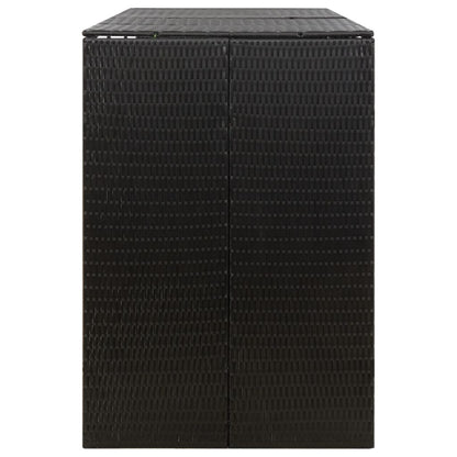 Triple Wheelie Bin Shed Black 207x80x117 cm Poly Rattan