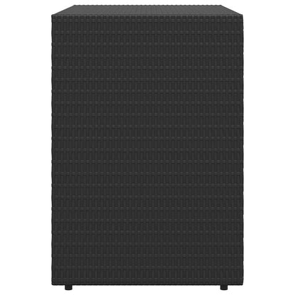 Garden Storage Cabinet Black 100x55.5x80 cm Poly Rattan