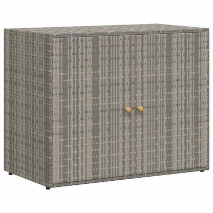 Garden Storage Cabinet Grey 100x55.5x80 cm Poly Rattan
