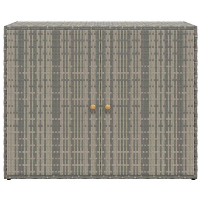 Garden Storage Cabinet Grey 100x55.5x80 cm Poly Rattan