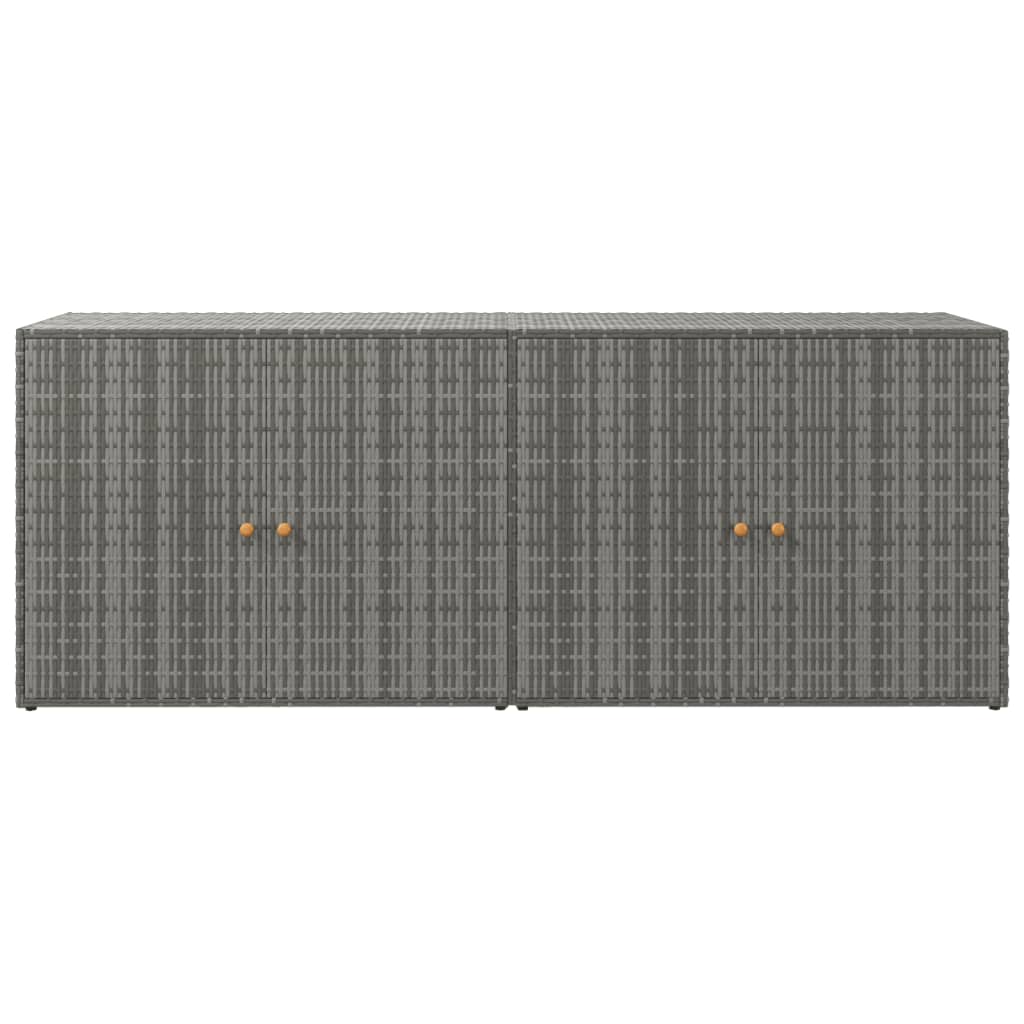 Garden Storage Cabinet Grey 198x55.5x80 cm Poly Rattan
