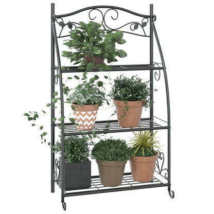Flower Rack Black 56x30x96 cm Steel