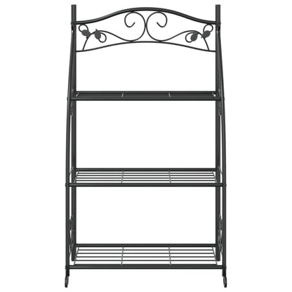 Flower Rack Black 56x30x96 cm Steel