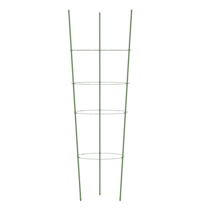 Garden Plant Supports with 4 Rings 5 pcs Green 90 cm Steel