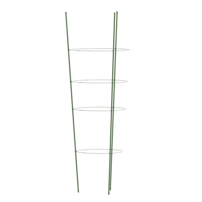 Garden Plant Supports with 4 Rings 5 pcs Green 90 cm Steel