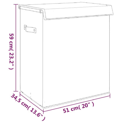 Foldable Laundry Hamper Grey 51x34.5x59 cm Faux Linen Fabric