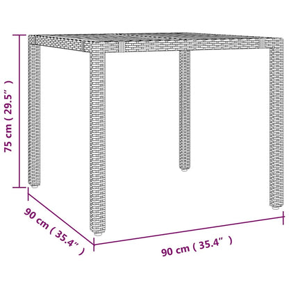 Garden Table with Wooden Top Black