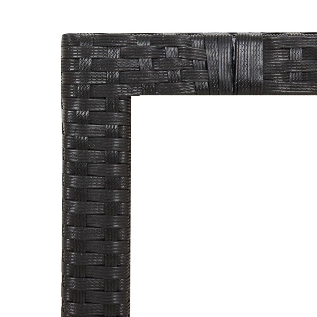 Garden Table with Wooden Top Black