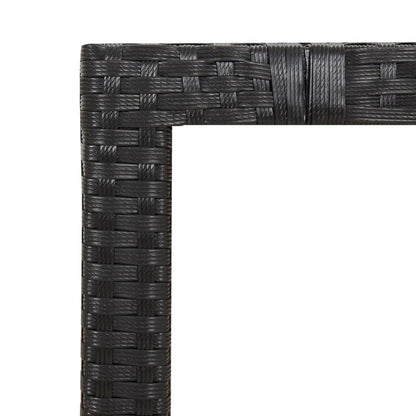 Garden Table with Wooden Top Black
