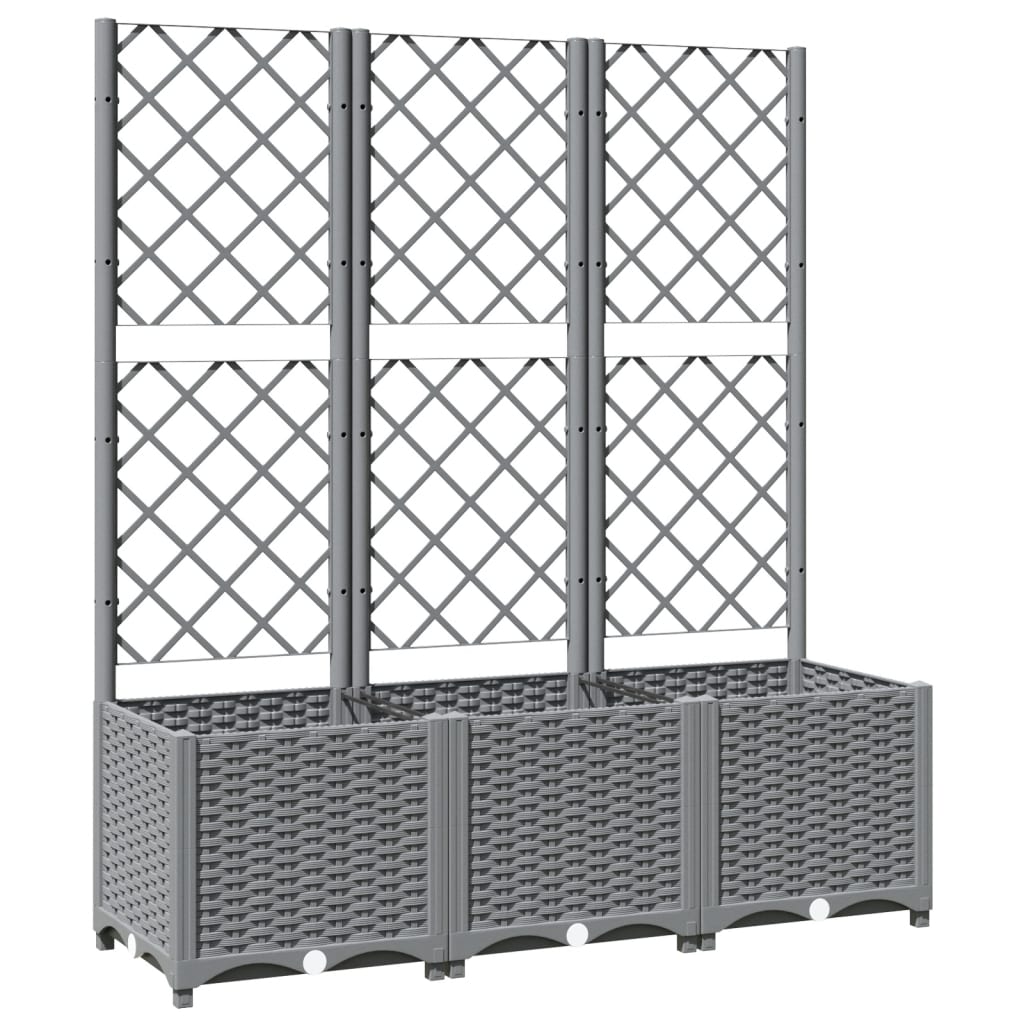 Garden Planter | Light grey | Polypropylene | 120x40x136 cm | Durable