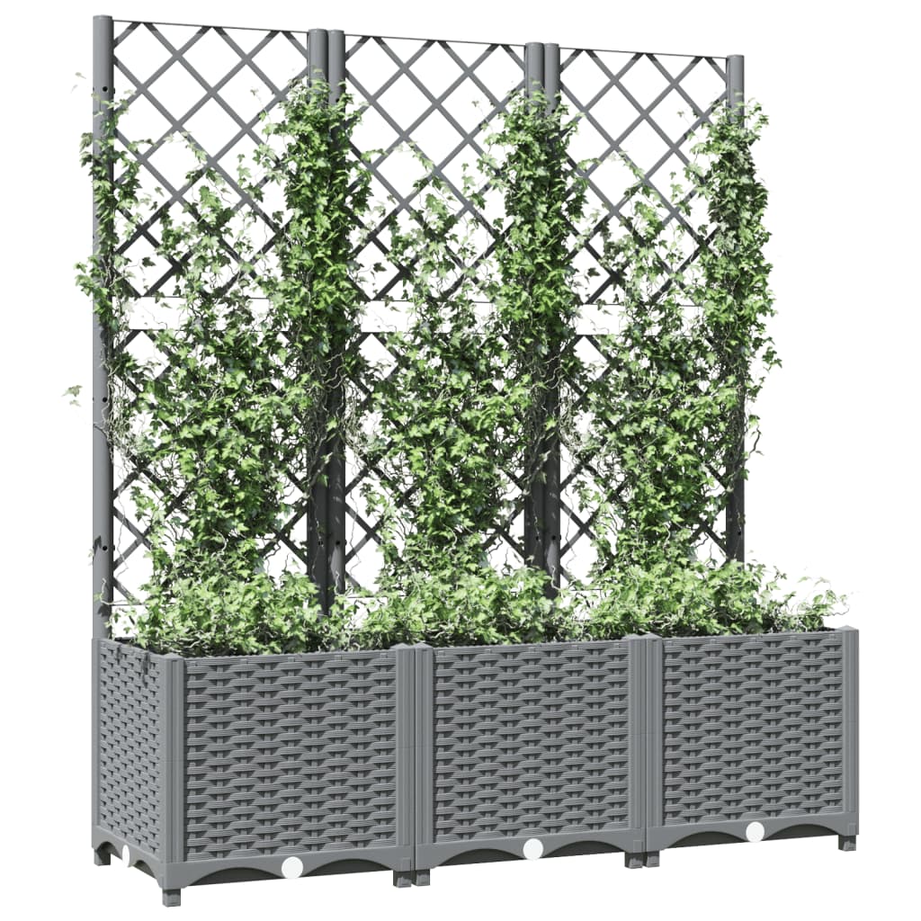 Garden Planter | Light grey | Polypropylene | 120x40x136 cm | Durable