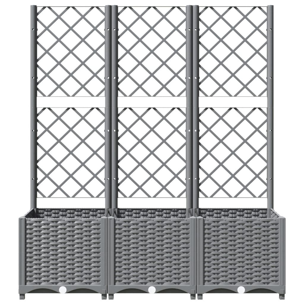 Garden Planter | Light grey | Polypropylene | 120x40x136 cm | Durable