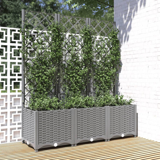 Garden Planter Light Grey 120 x 40 x 136 cm