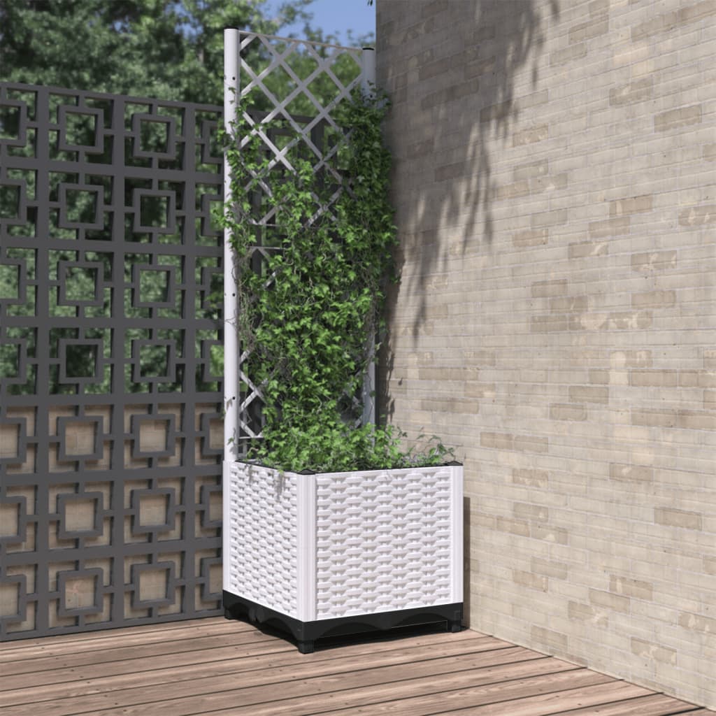 Garden Planter | White | PP (polypropylene) | 40x40x136 cm | Planters