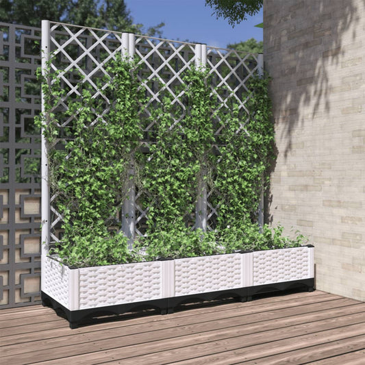 Garden Planter White 120 x 40 x 121.5 cm