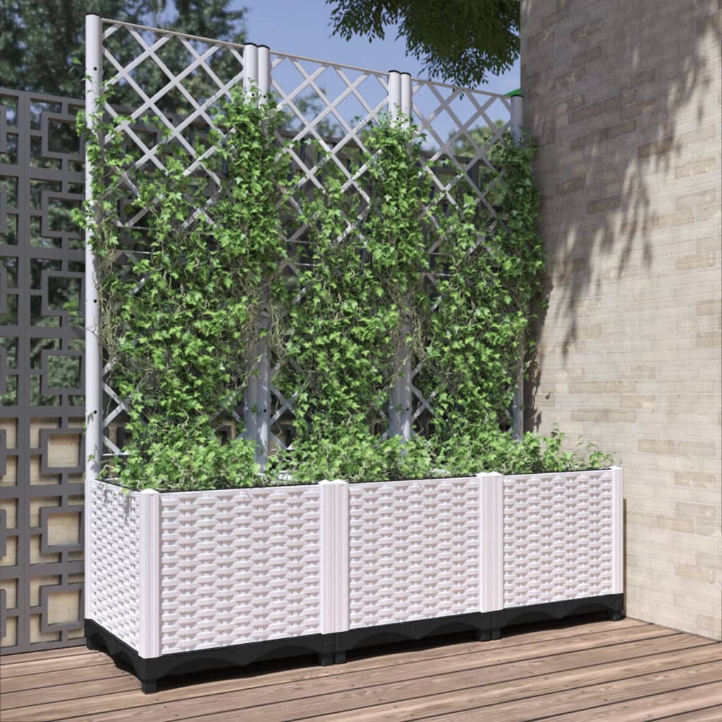 Garden Planter | White | Polypropylene | 120 x 40 x 136 cm | Planters