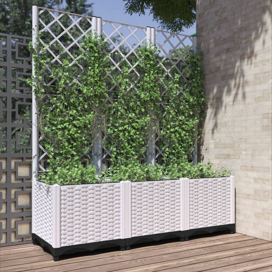Garden Planter White 120 x 40 x 136 cm