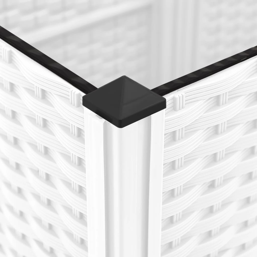 Garden Planter with Trellis White 120x120x136 cm PP
