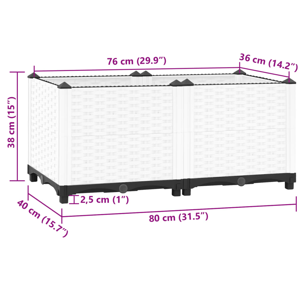 Raised Bed 80x40x38 cm Polypropylene