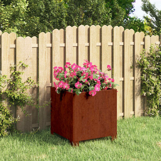Planter with Legs Rusty 30x30x30 cm Corten Steel