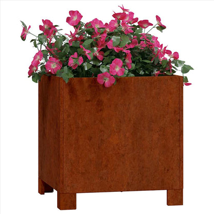 Planters with Legs 2 pcs Rusty 30x30x30 cm Corten Steel