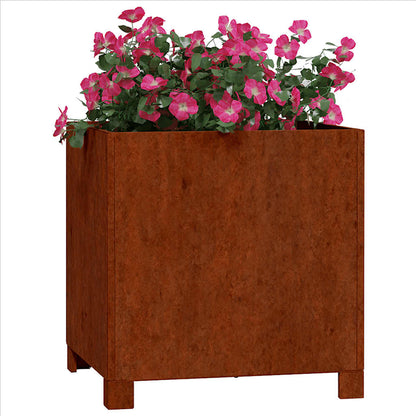 Planters with Legs 2 pcs Rusty 40x40x40 cm Corten Steel
