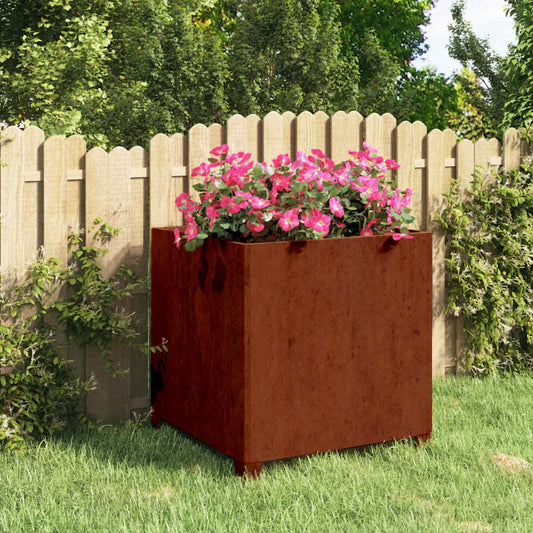 Planter with Legs Rusty 50x50x50 cm Corten Steel