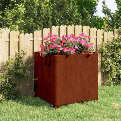 Planter with Legs Rusty 50x50x50 cm Corten Steel