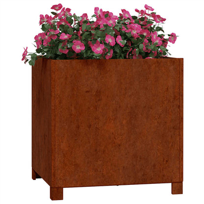 Planters with Legs 2 pcs Rusty 50x50x50 cm Corten Steel
