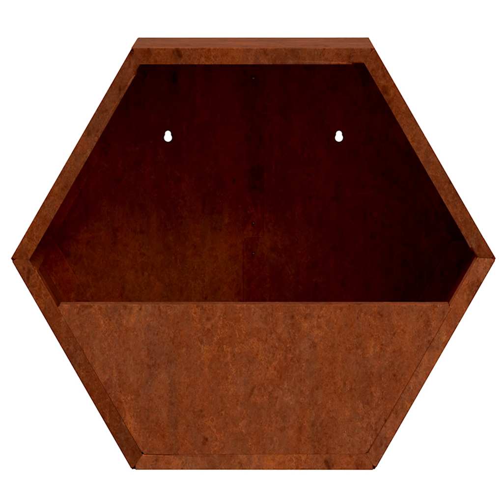 Wall Planters 2 pcs Rusty Corten Steel 46x10x40 cm