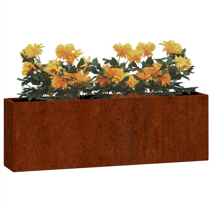 Wall Planters 2 pcs Rusty Corten Steel 53x10x17 cm