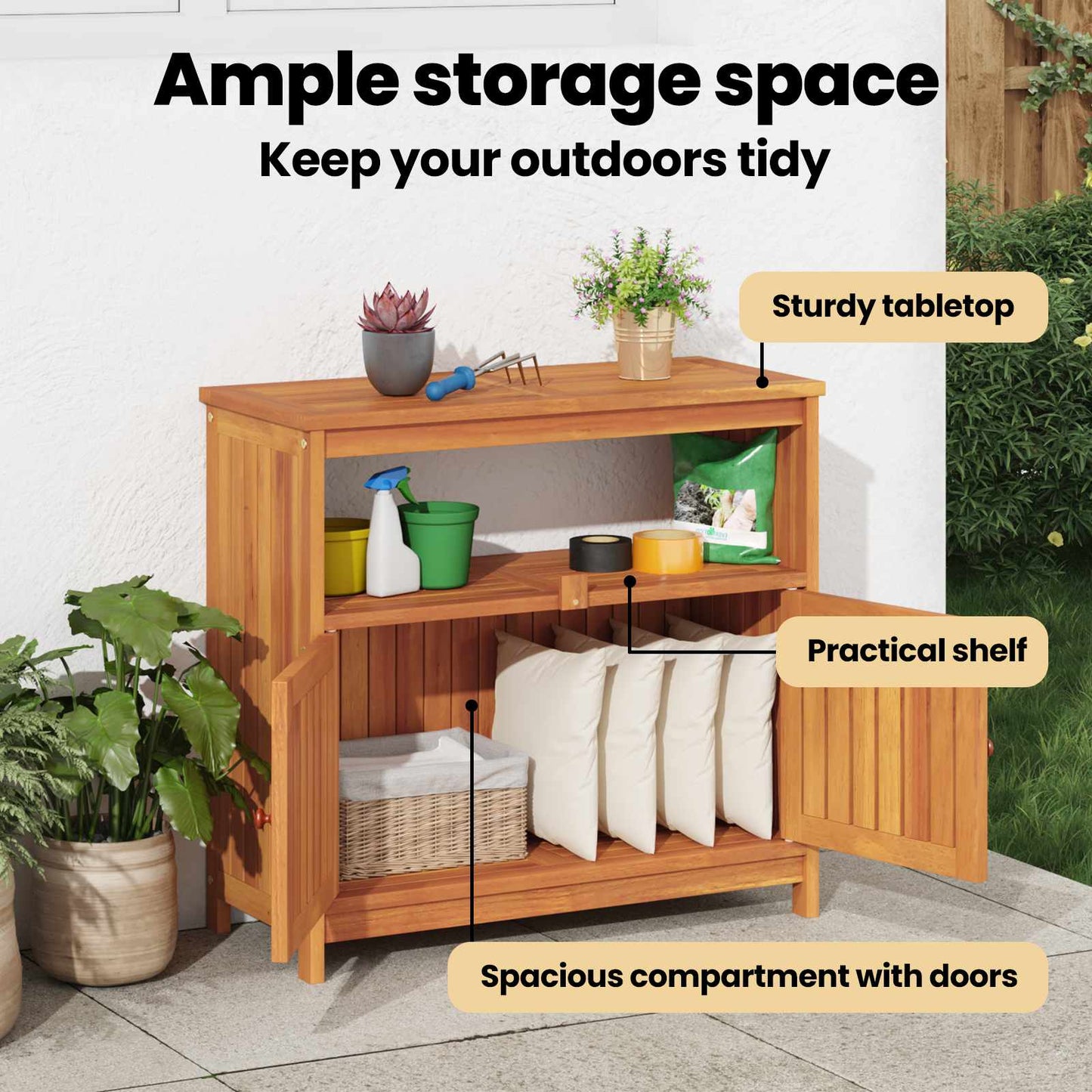 Garden Console Table 80x35x75 cm Solid Wood Acacia