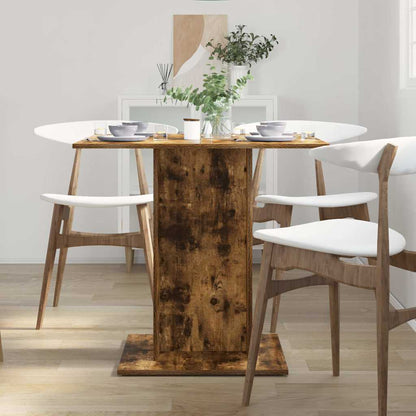 Dining Table Smoked Oak 80x80x75 cm Engineered Wood