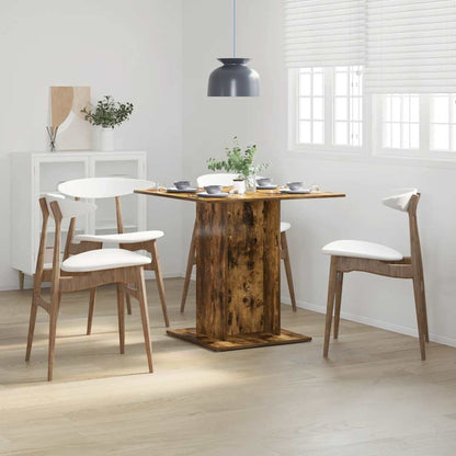 Dining Table Smoked Oak 80x80x75 cm Engineered Wood