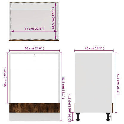 Oven Cabinet Lyon Smoked Oak 60x46x81.5 cm Engineered Wood