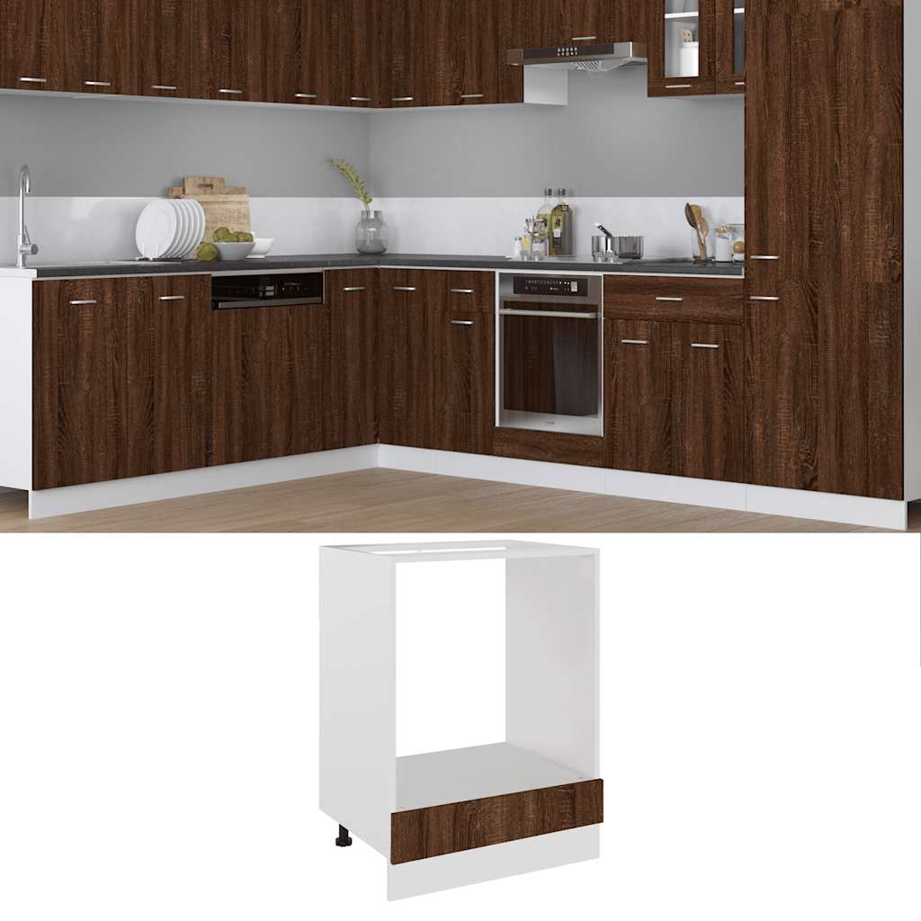 Oven Cabinet Lyon Brown Oak 60x46x81.5 cm Engineered Wood