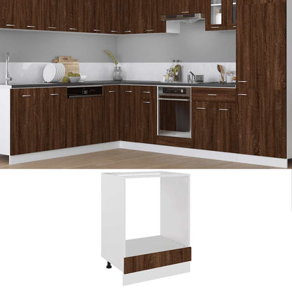 Oven Cabinet Lyon Brown Oak 60x46x81.5 cm Engineered Wood