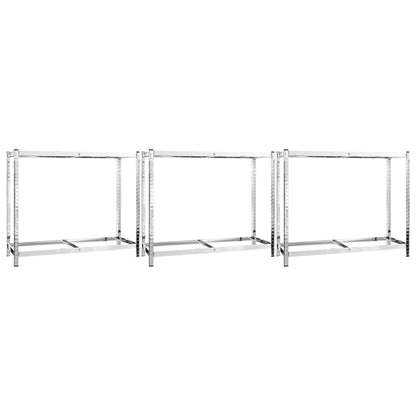 2-Layer Tire Rack 3 pcs Silver 110x40x110 cm Steel