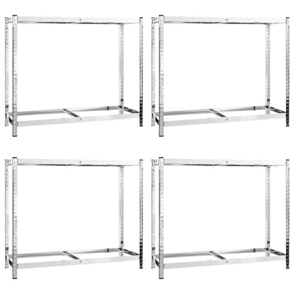 2-Layer Tire Rack 4 pcs Silver 110x40x110 cm Steel