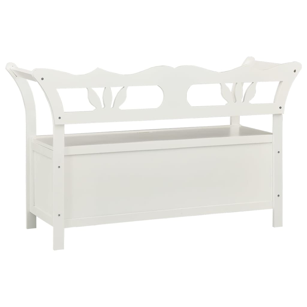 Bench White 107x45x75.5 cm Solid Wood Fir