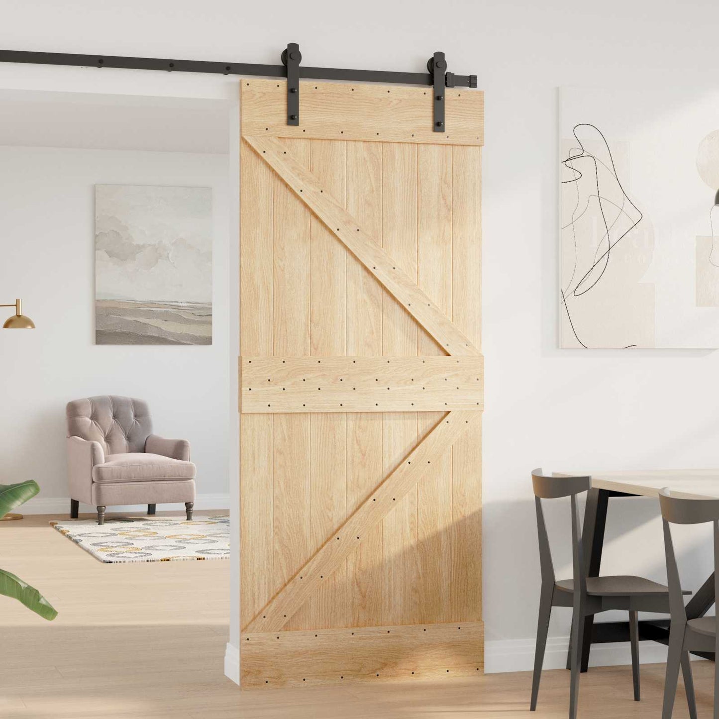 Door NARVIK Natural 90 x 210 cm Solid Pine Wood