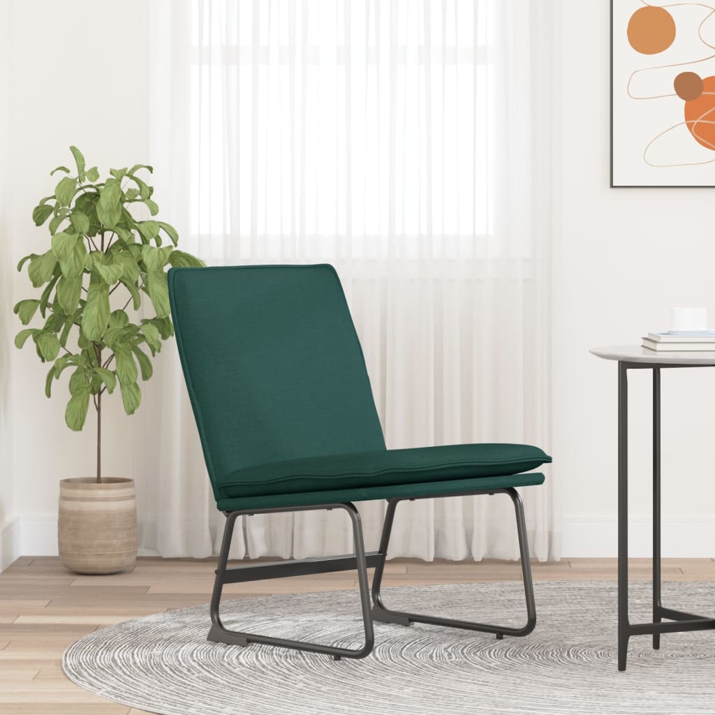 Lounge Chair Dark Green 52x75x76 cm Fabric
