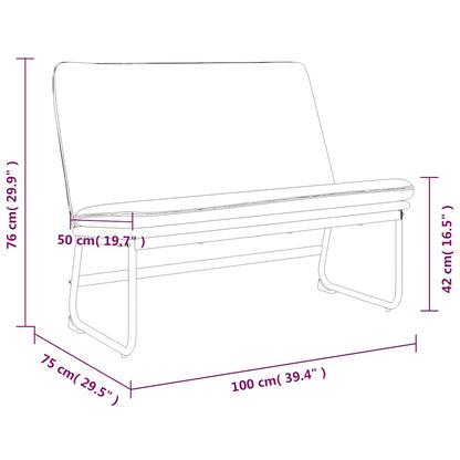 Bench Black 100x75x76 cm Fabric