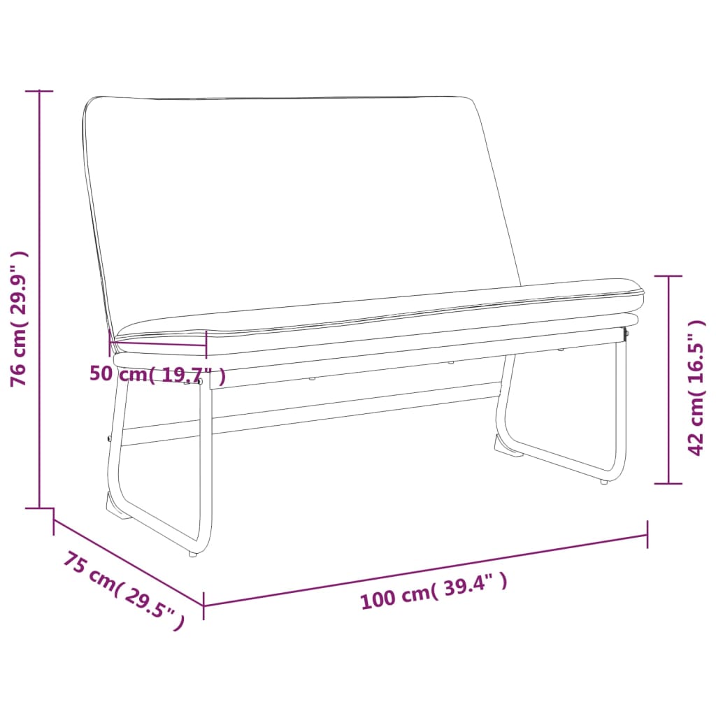 Bench Blue 100x75x76 cm Fabric