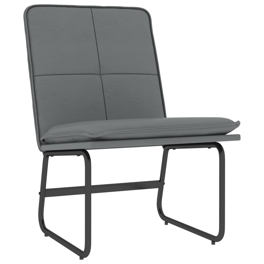 Lounge Chair Grey 54x75x76 cm Faux Leather